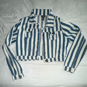 Striped Denim Jacket Size Large